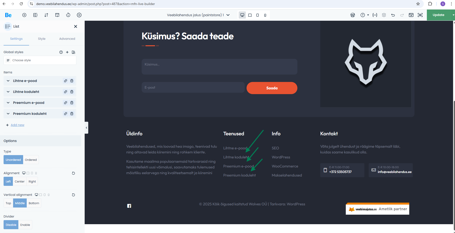 space between links betheme.png