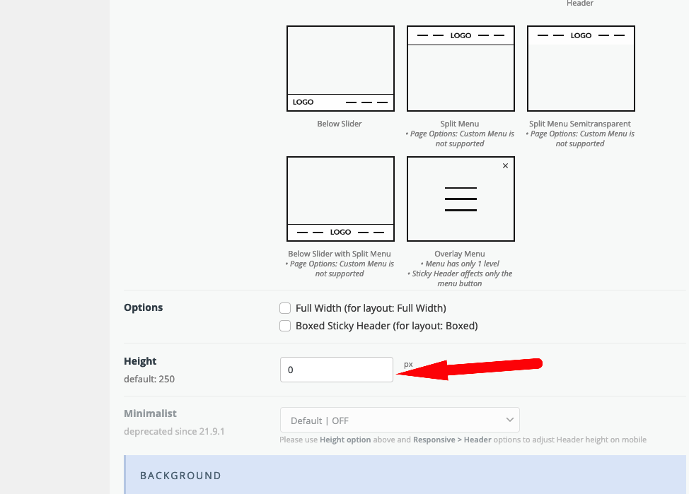 How to Change Header min height to reduce large margin below